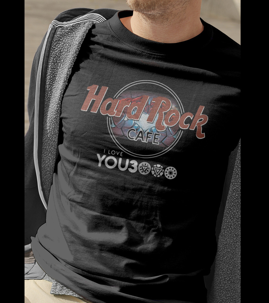 Hard Rock Cafe Marvel Avengers I Love You 3000 Iconic Symbols T-Shirt