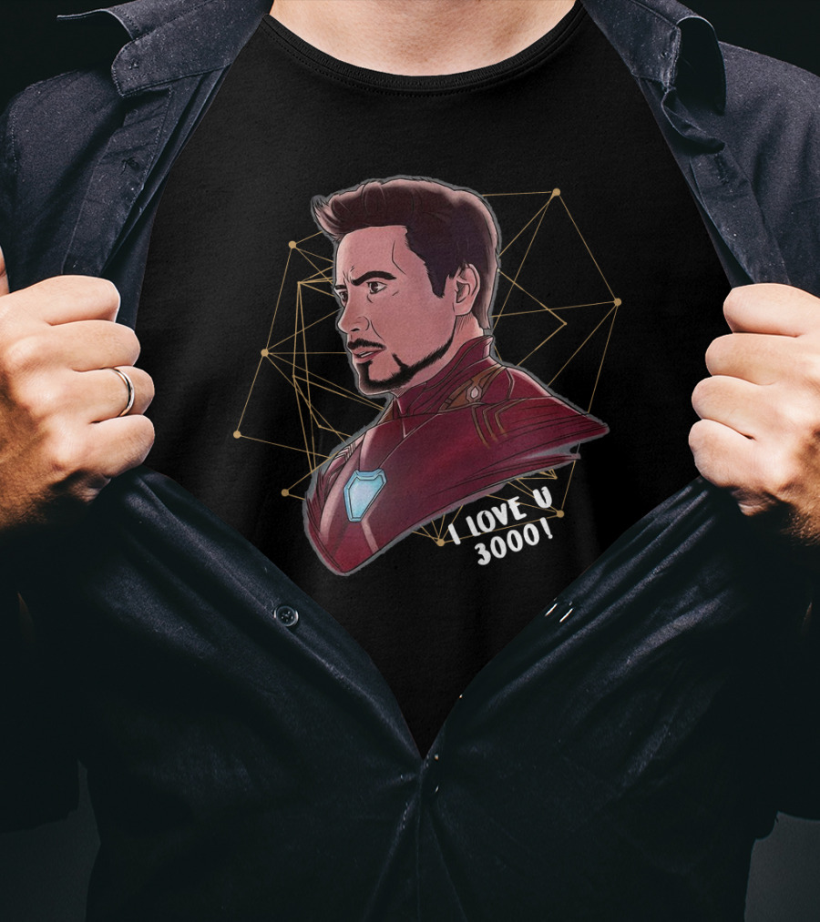 I Love You 3000 Tony Stark Iron Man Avengers T-Shirt