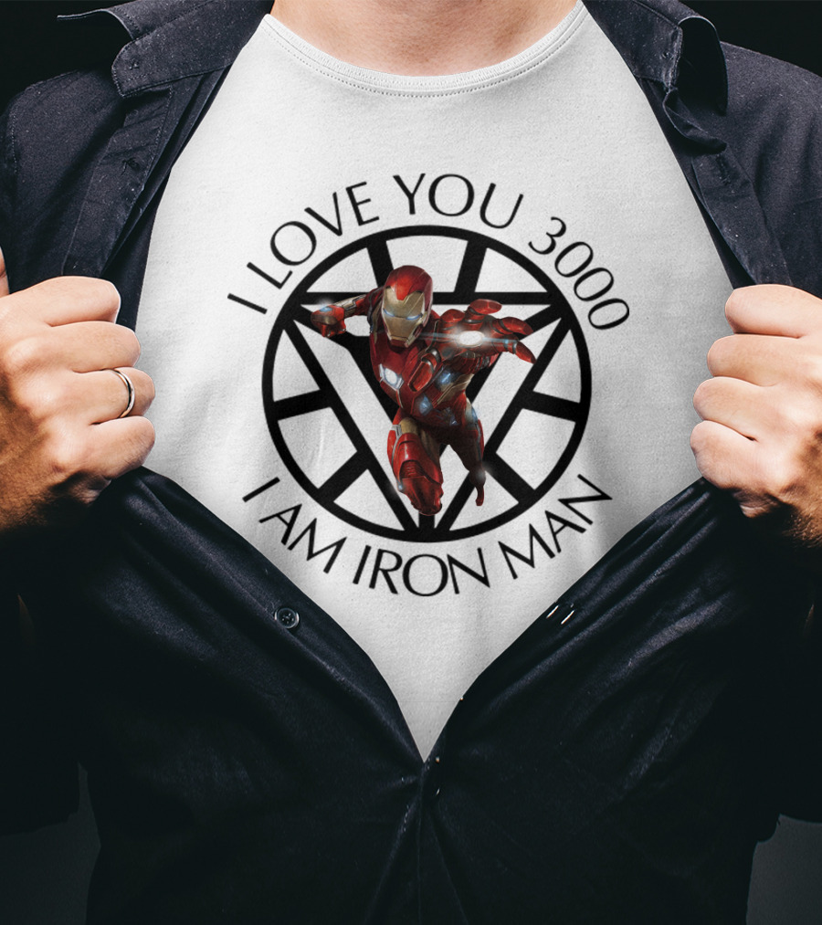 Avengers I Love You 3000 I Am Iron Man Arc Reactor T-Shirt
