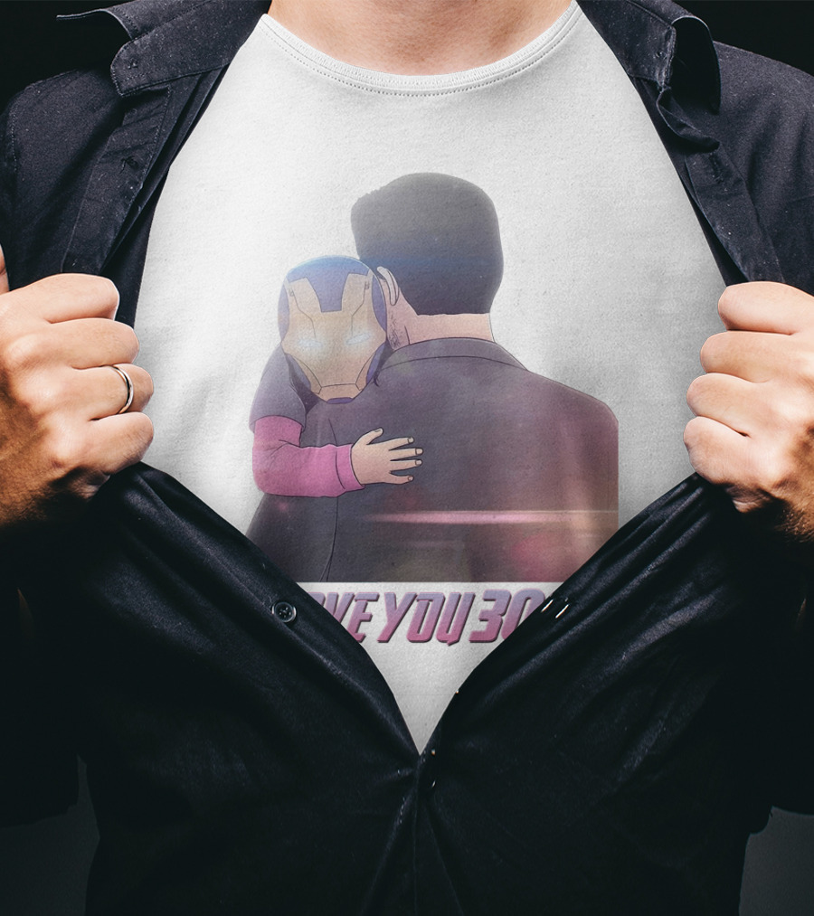Avengers I Love You 3000 Morgan Stark Iron Man Hug Scene T-Shirt