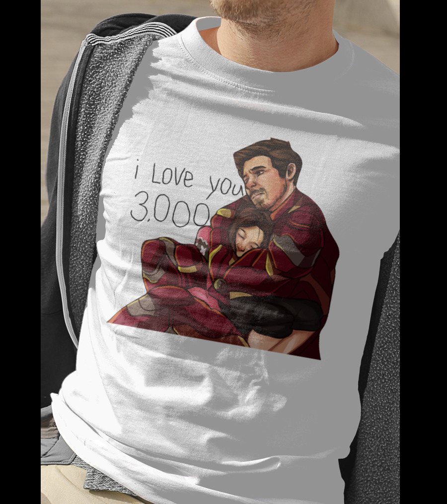 Avengers Iron Man Morgan Stark I Love You 3000 Dad Hug Marvel Reference T-Shirt