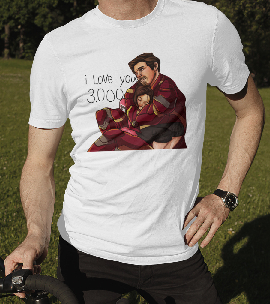 Avengers Iron Man Morgan Stark I Love You 3000 Dad Hug Marvel Reference T-Shirt