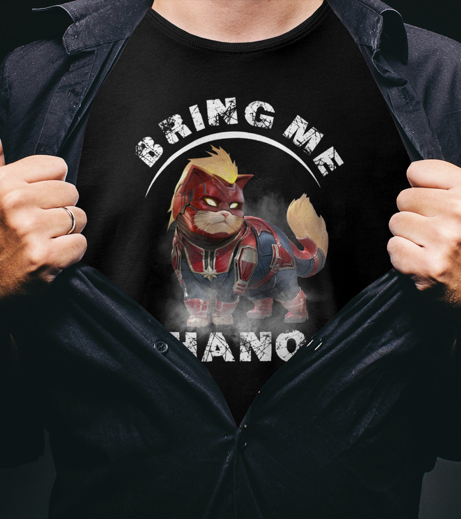 Bring Me Thanos Cat In Hero Costume With Text And Iconic References T-Shirt