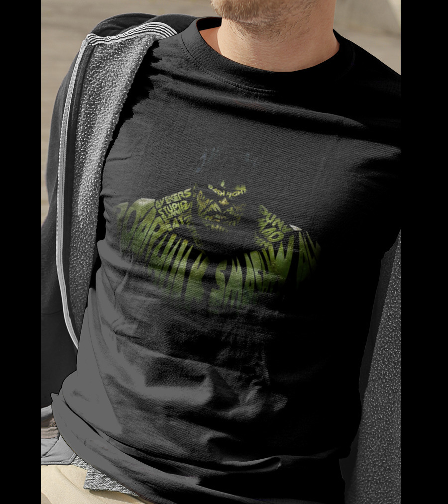 Hulk Word Roar Smash Strongest Avengers Puny Human Bash Fight Rage T-Shirt