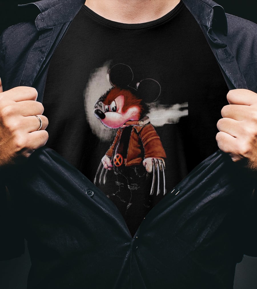 Mickey Mouse Wolverine X-Men Mashup T-Shirt