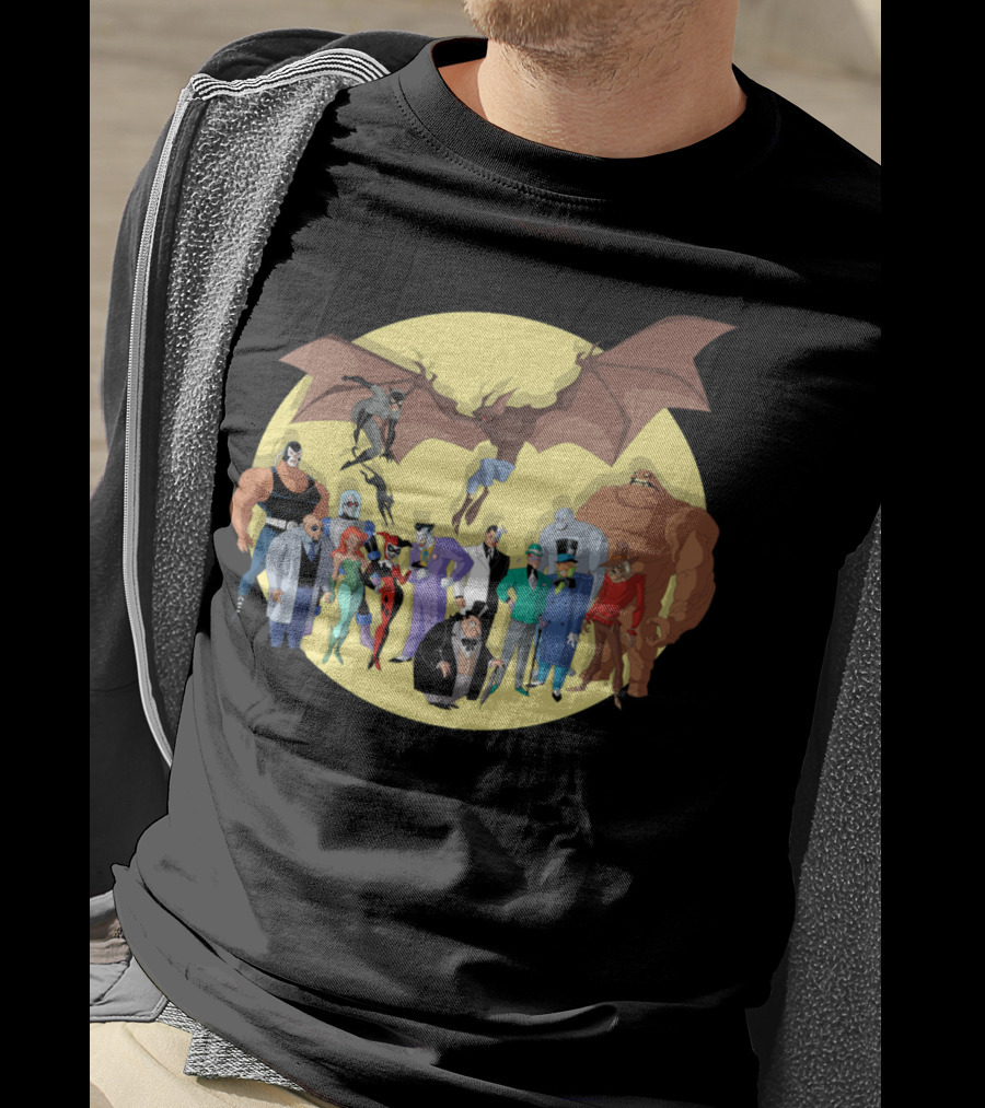 The Rogues Gallery Batman Villains Group With Joker Riddler Catwoman And Penguin Iconic Characters T-Shirt