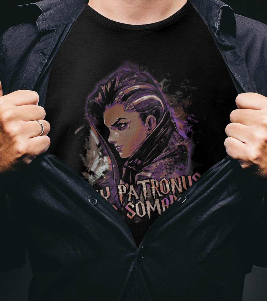 Overwatch Sombra Character Patronus Crossover Fan T-Shirt