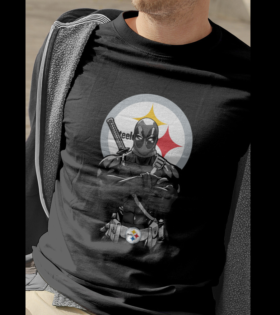 Pittsburgh Steelers Deadpool Crossover T-Shirt