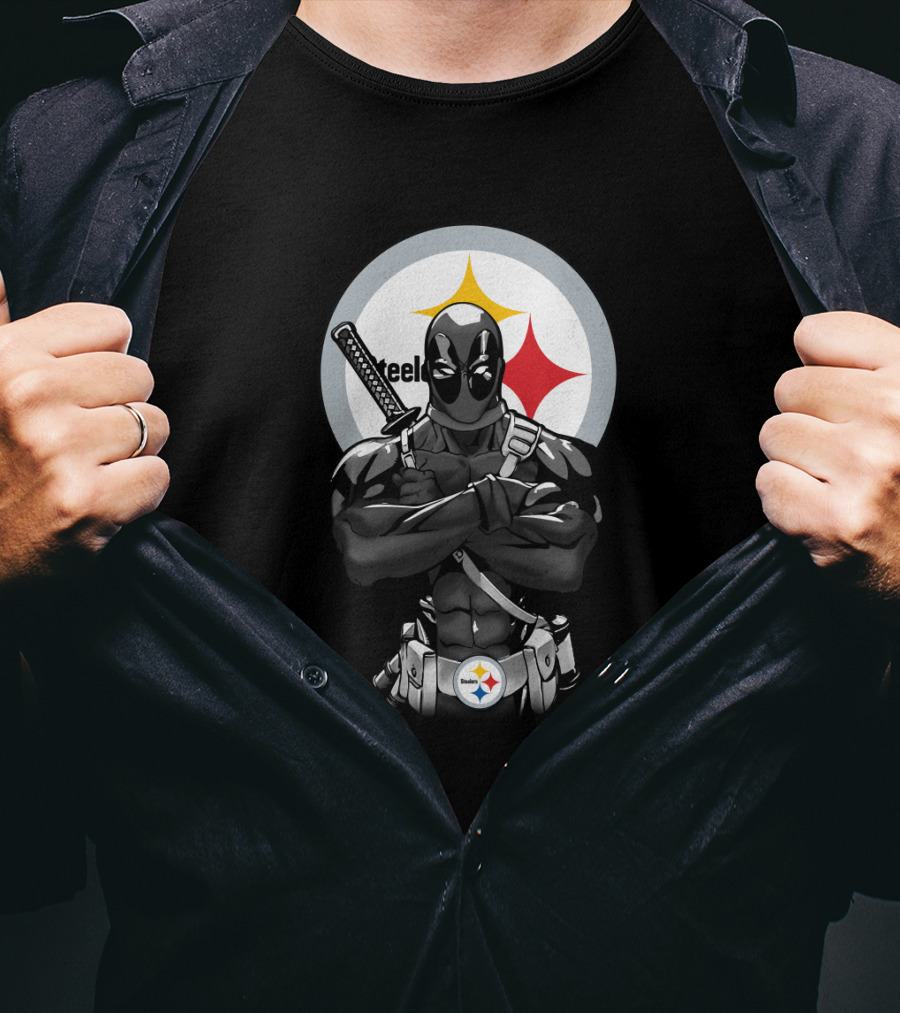 Pittsburgh Steelers Deadpool Crossover T-Shirt