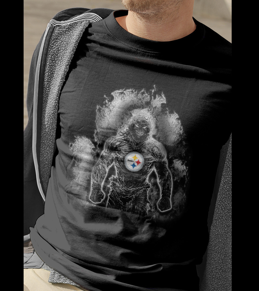Pittsburgh Steelers Fiery Superhero Strength T-Shirt