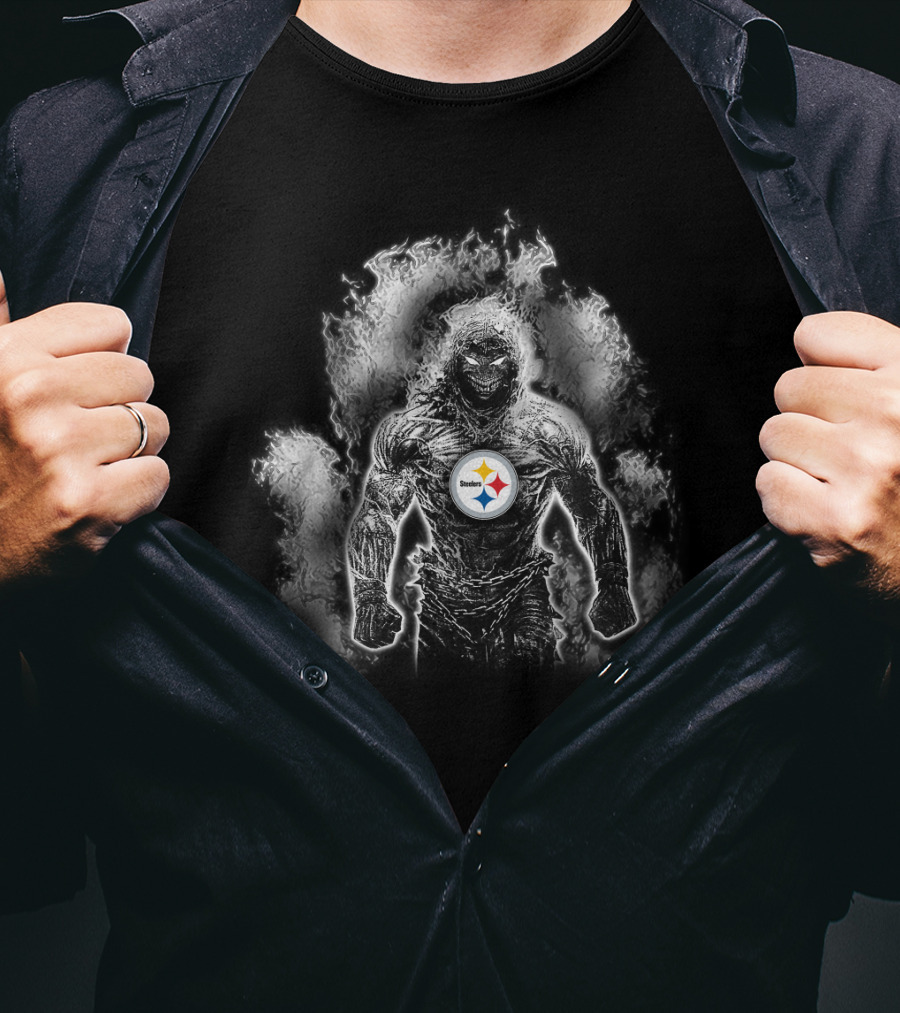 Pittsburgh Steelers Fiery Superhero Strength T-Shirt