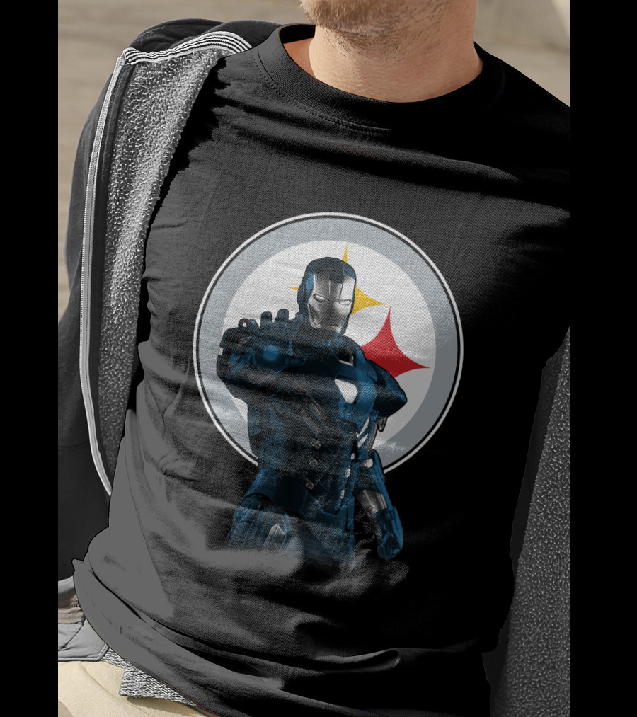 Iron Man Pittsburgh Steelers Friends Crossover T-Shirt