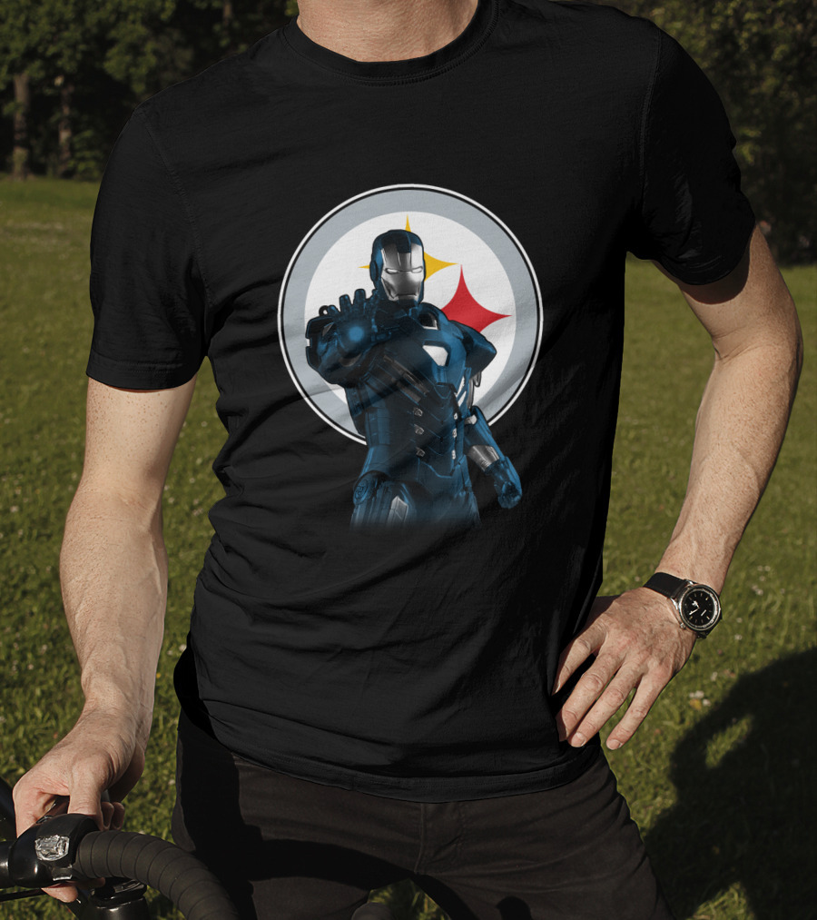 Iron Man Pittsburgh Steelers Friends Crossover T-Shirt