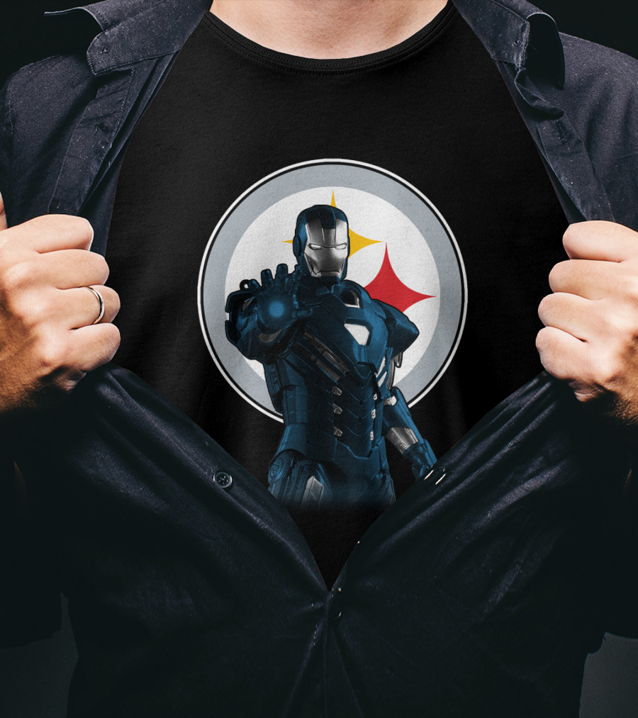 Iron Man Pittsburgh Steelers Friends Crossover T-Shirt