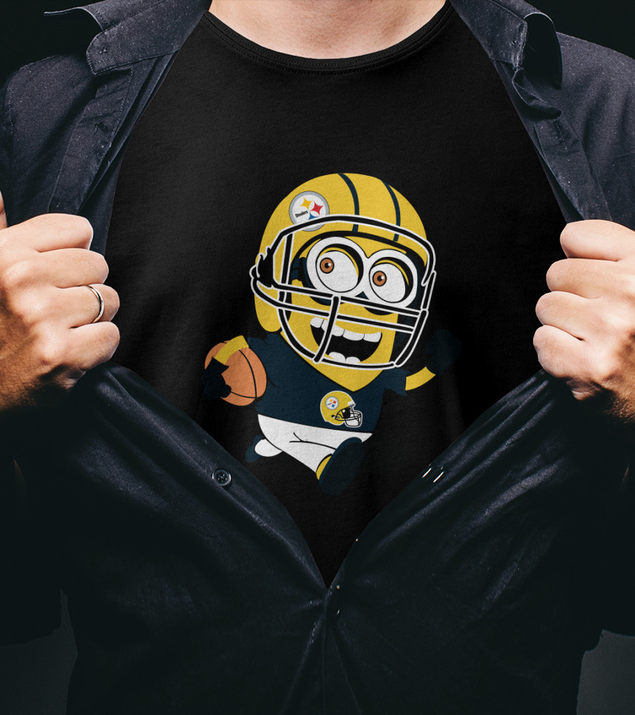 Pittsburgh Steelers Football Minion In Black And Gold Helmet T-Shirt