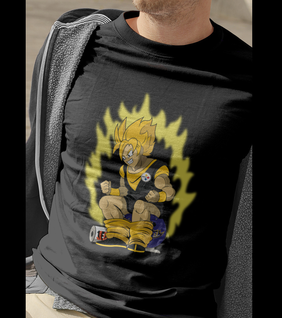Pittsburgh Steelers Super Saiyan Football Fusion T-Shirt