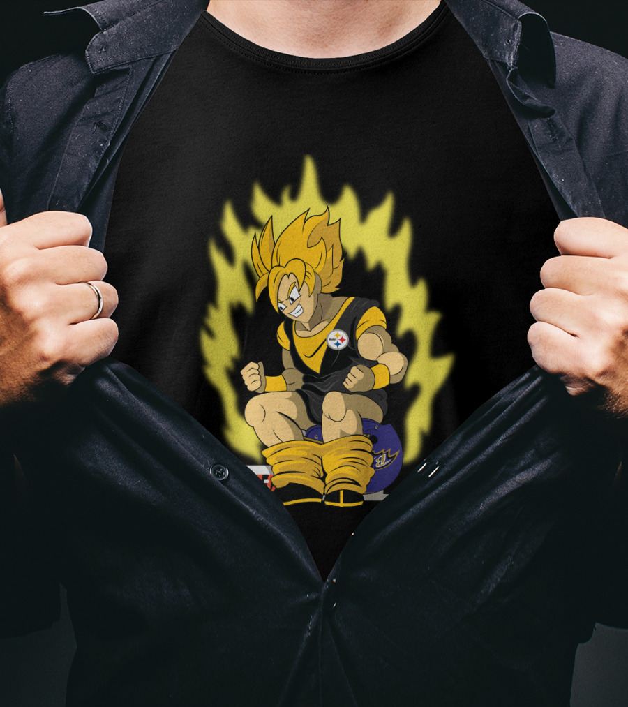 Pittsburgh Steelers Super Saiyan Football Fusion T-Shirt