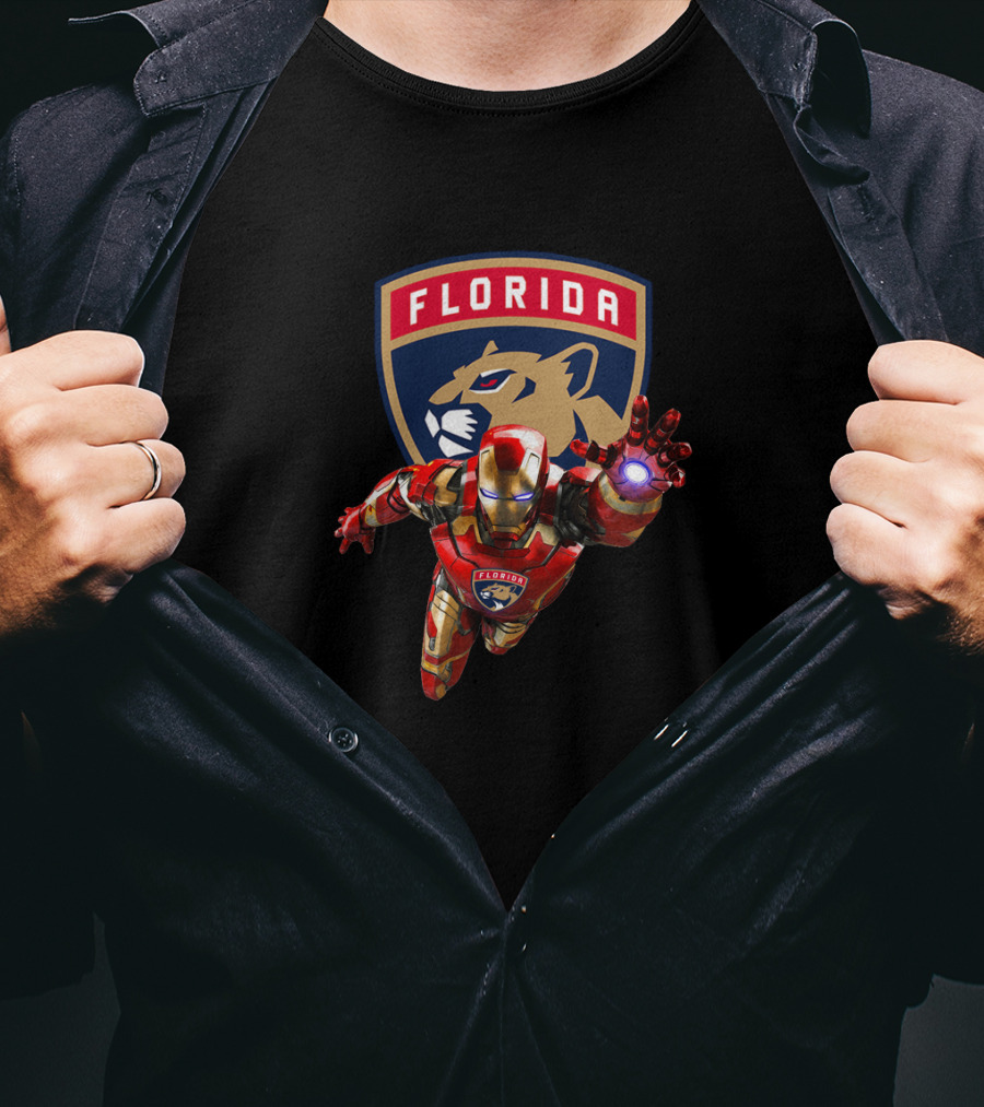 Florida Panthers Iron Man Crossover T-Shirt