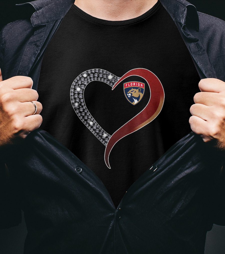 Florida Panthers Heart T-Shirt