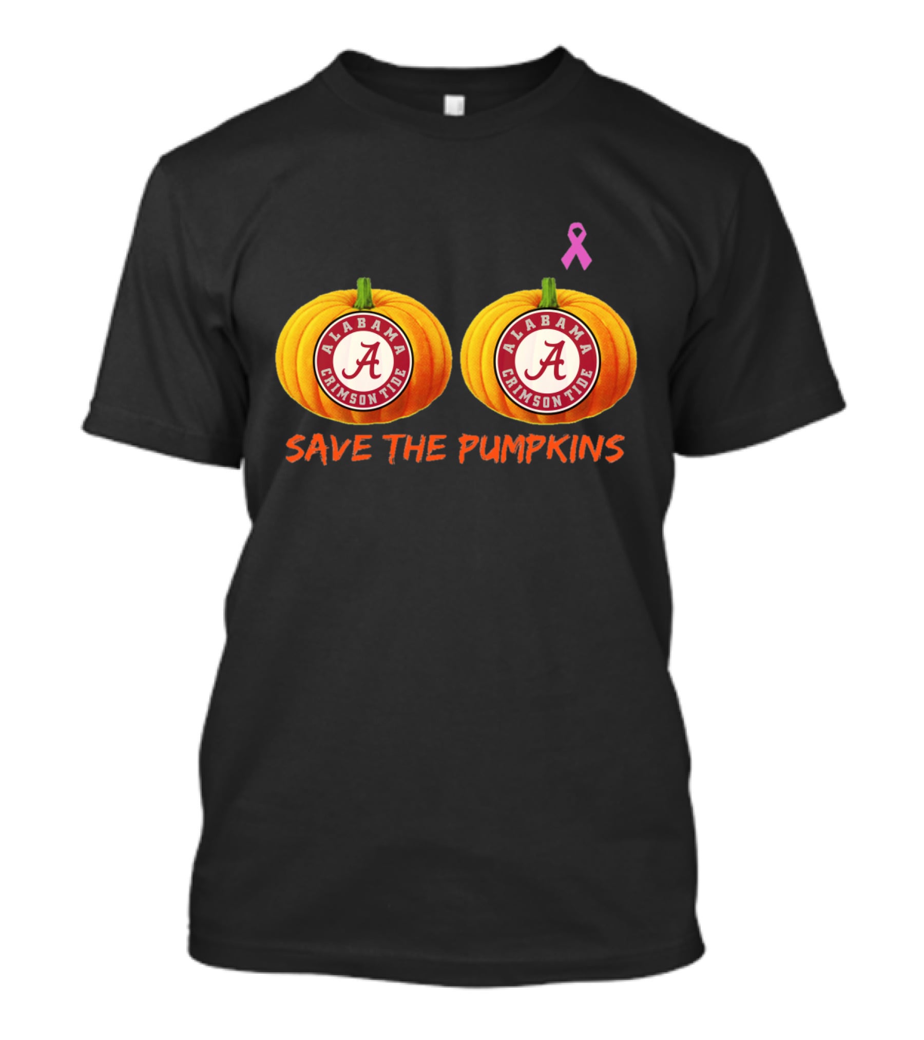 Alabama Crimson Tide Save The Pumpkins Pink Ribbon T-Shirt