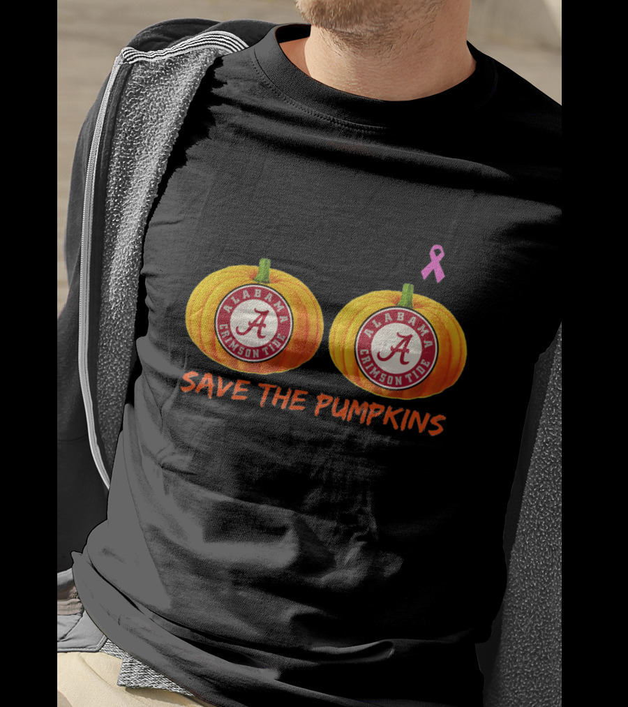 Alabama Crimson Tide Save The Pumpkins Pink Ribbon T-Shirt