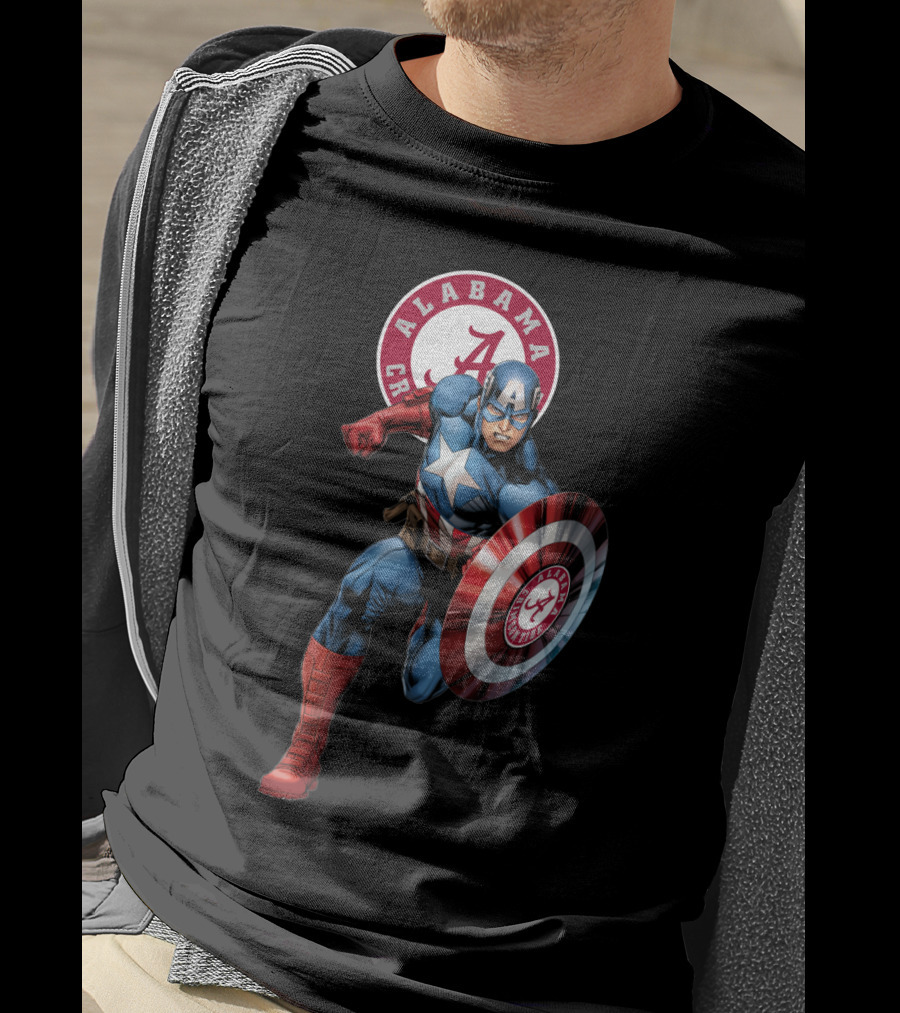 Alabama Crimson Tide Captain America Shield T-Shirt