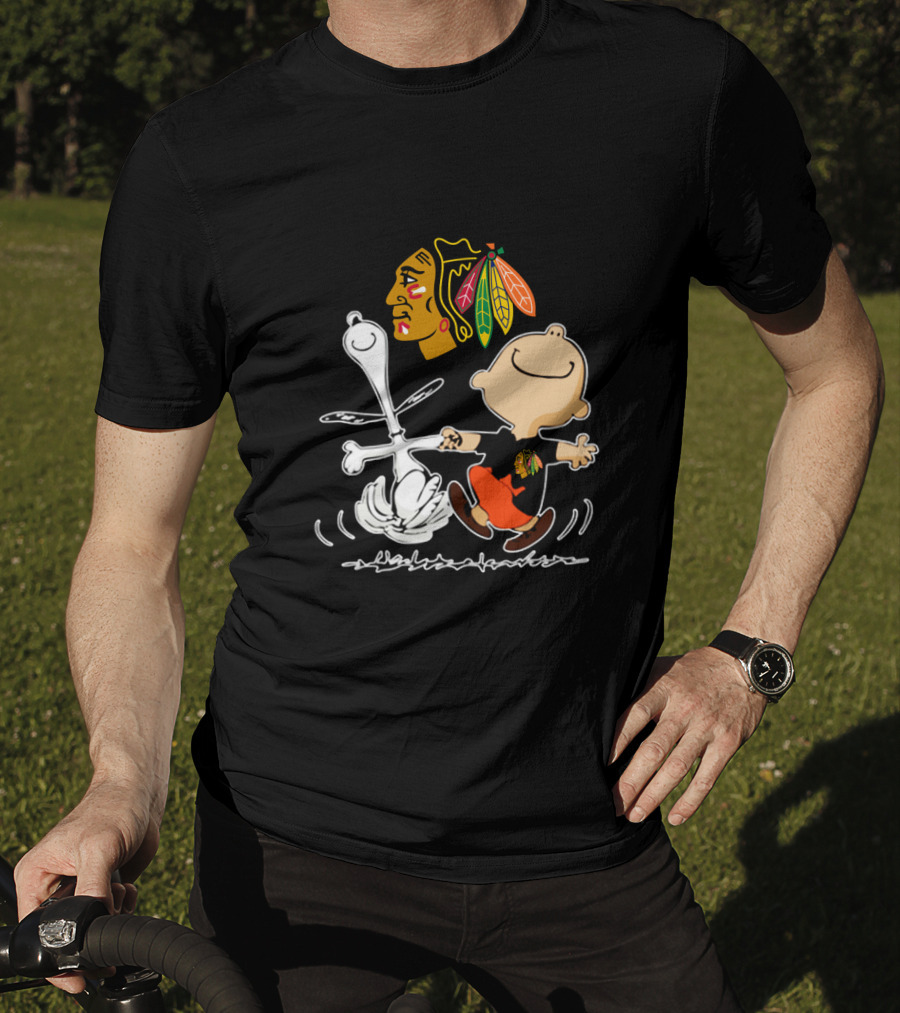 Chicago Blackhawks Peanuts Dancing Celebration T-Shirt