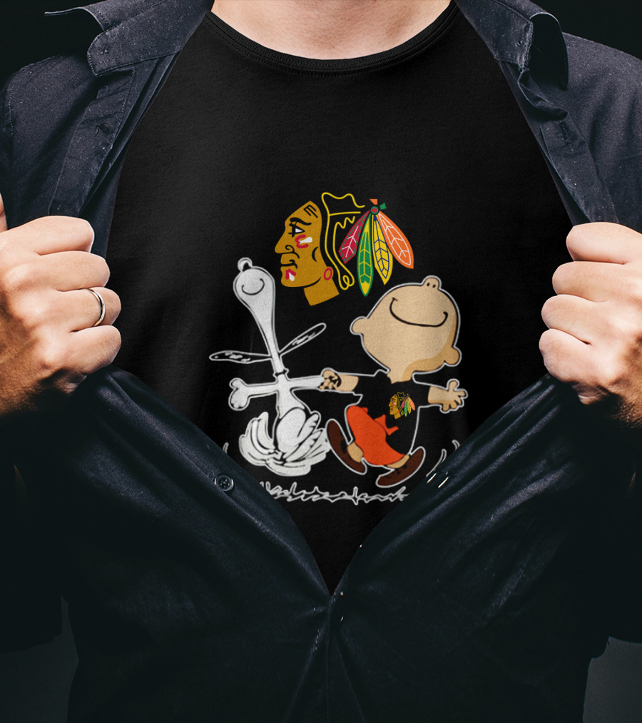 Chicago Blackhawks Peanuts Dancing Celebration T-Shirt