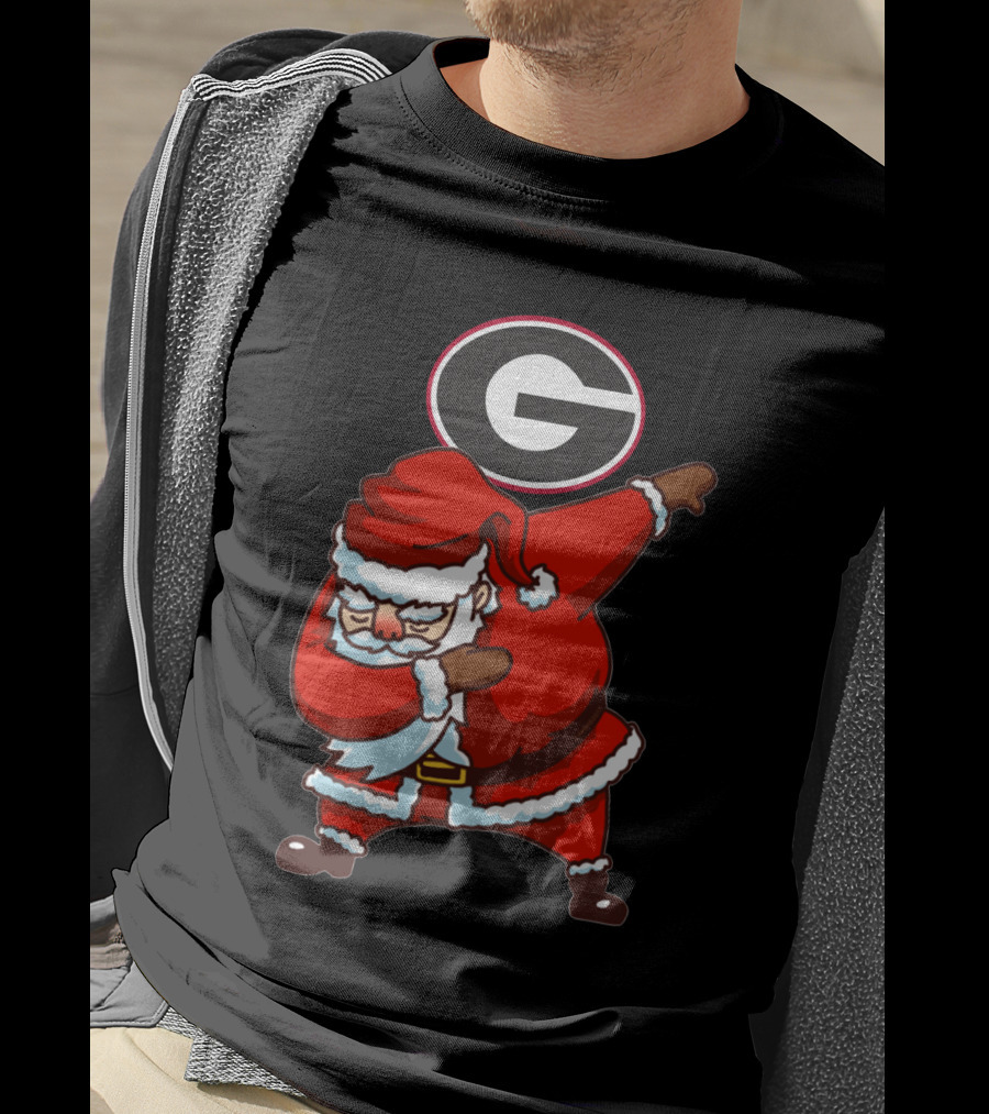 Georgia Bulldogs Santa Dab Logo Christmas Football T-Shirt