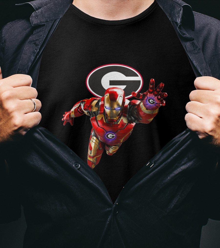 Georgia Bulldogs Iron Man Avengers Crossover T-Shirt