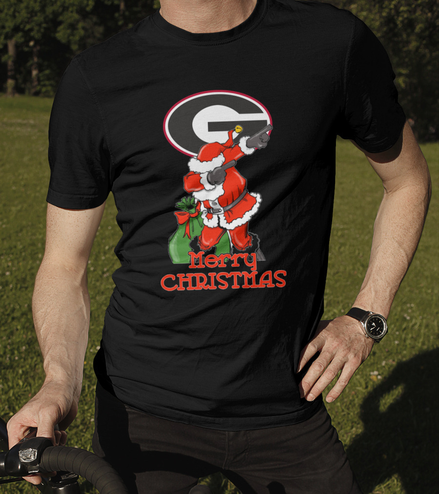 Georgia Bulldogs Merry Christmas Santa T-Shirt