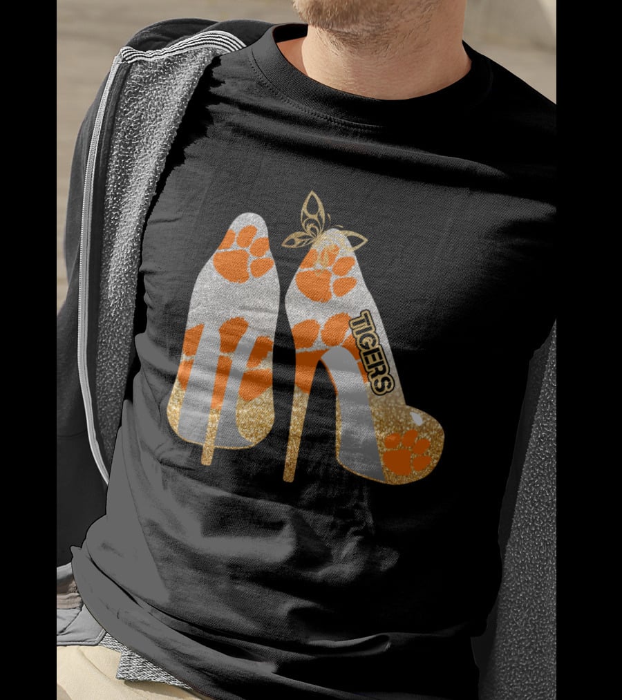 Clemson Tigers High Heel Paw Print Fashion T-Shirt