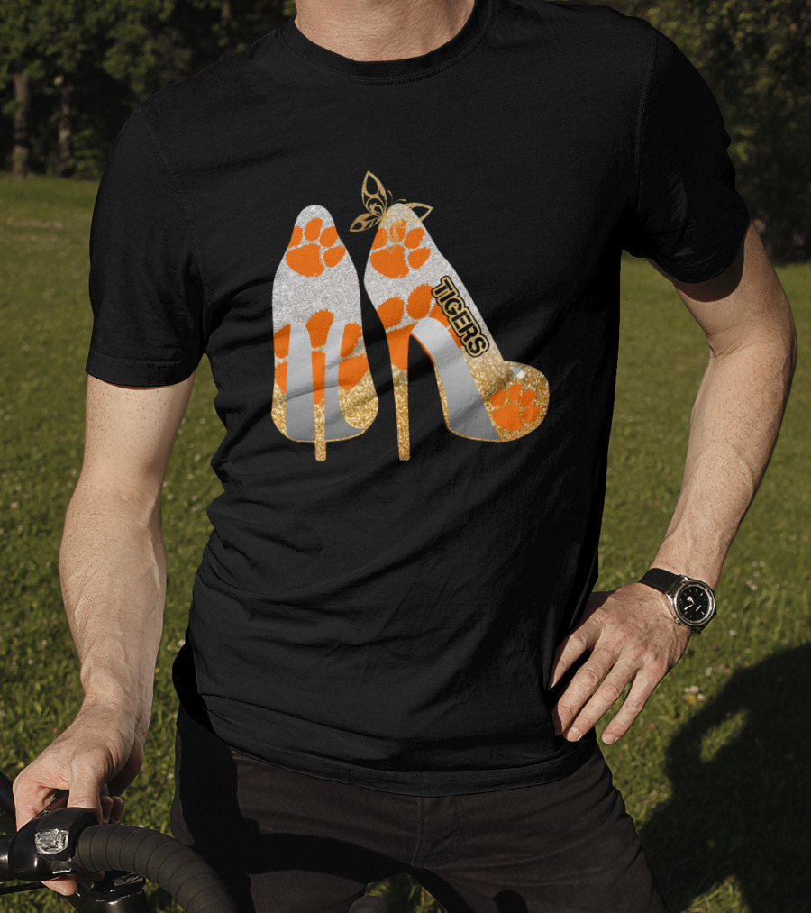 Clemson Tigers High Heel Paw Print Fashion T-Shirt