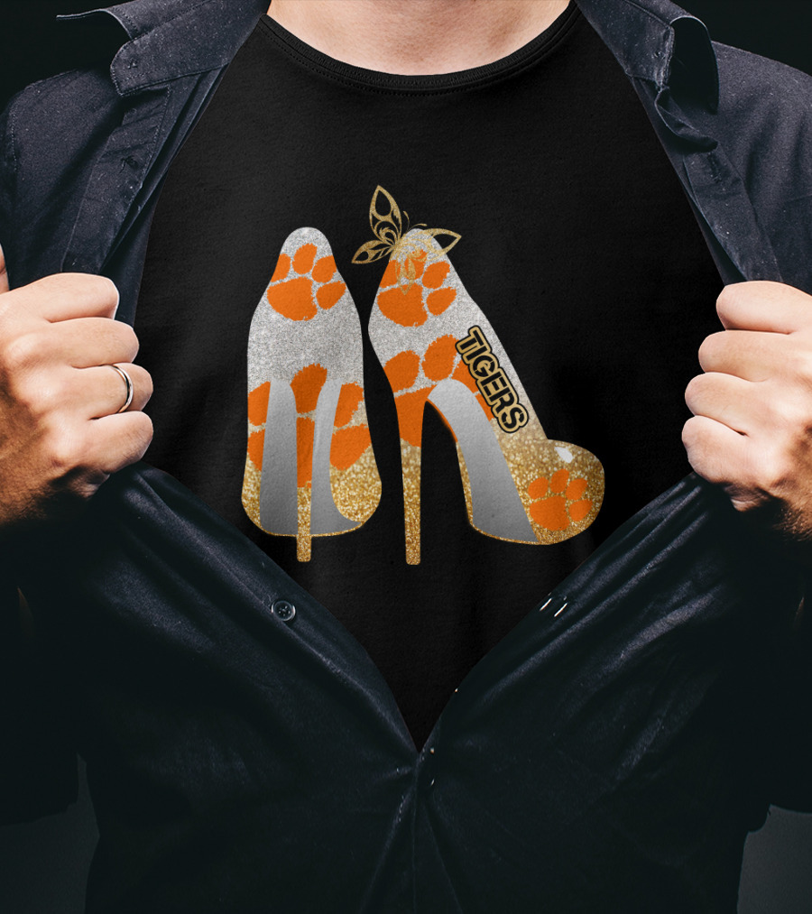 Clemson Tigers High Heel Paw Print Fashion T-Shirt