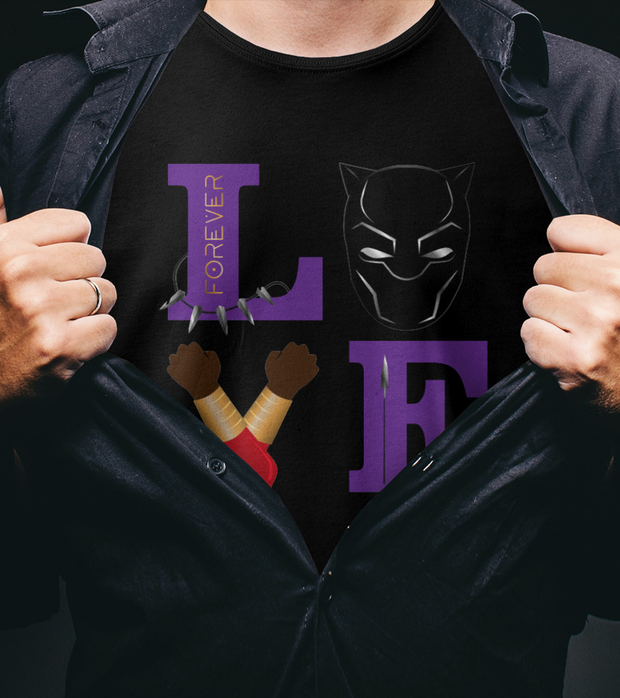 Love Forever Black Panther Wakanda Tribute T-Shirt