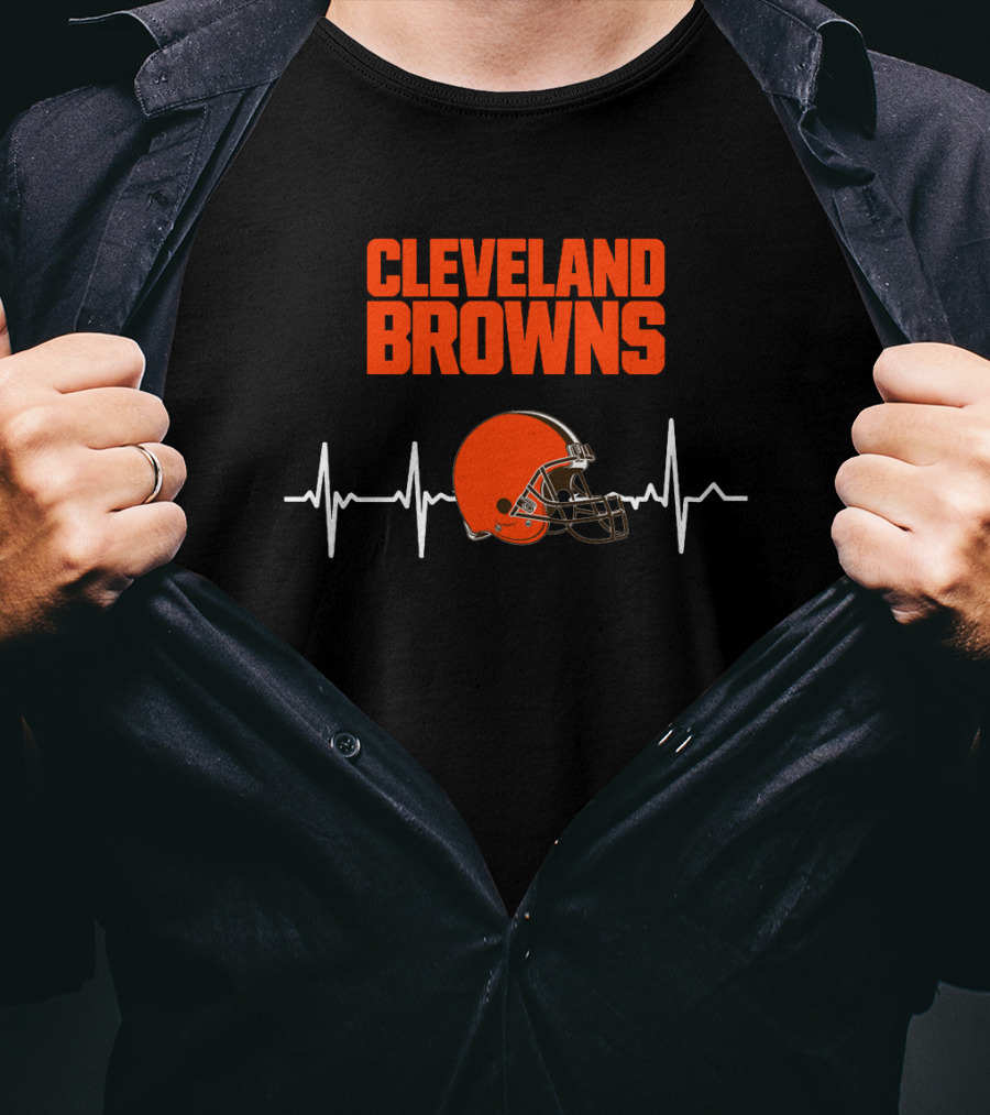 Cleveland Browns Heartbeat Helmet T-Shirt