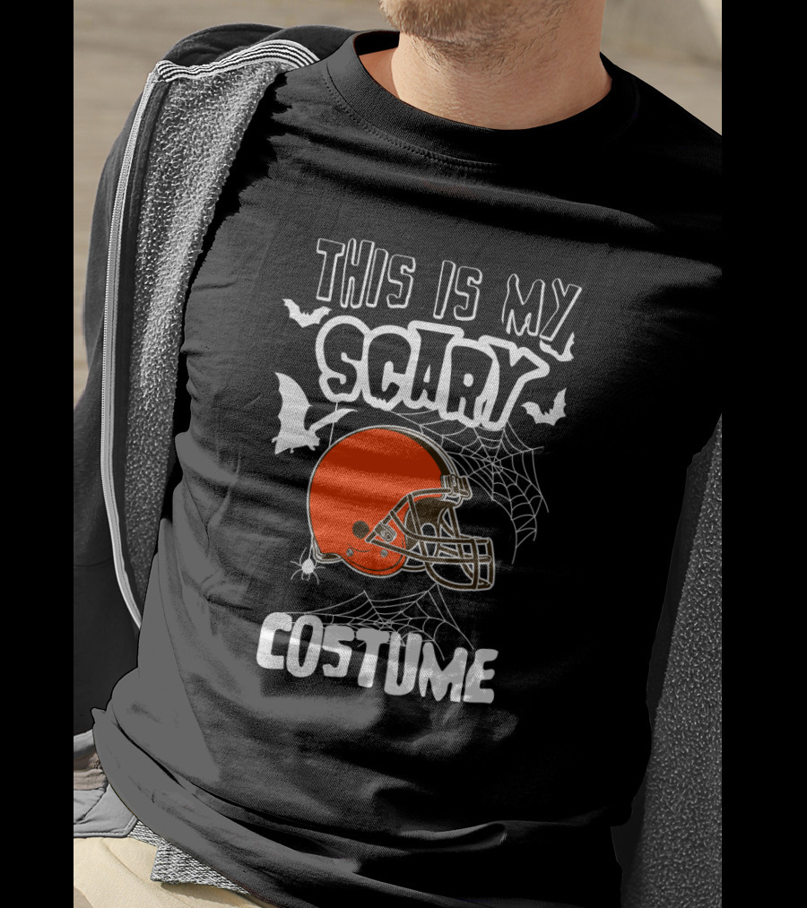 This Is My Scary Costume Cleveland Browns Football Helmet Halloween T-Shirt