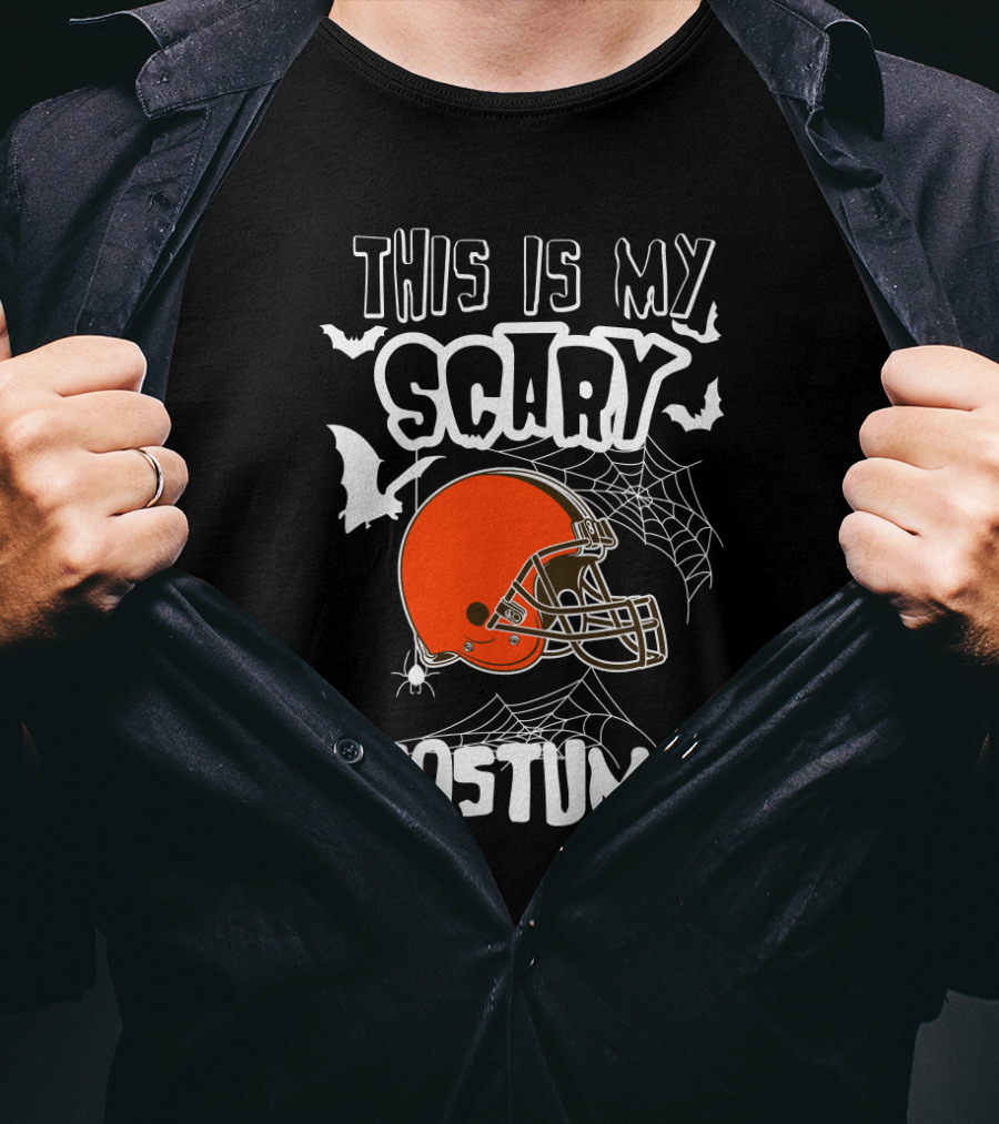 This Is My Scary Costume Cleveland Browns Football Helmet Halloween T-Shirt