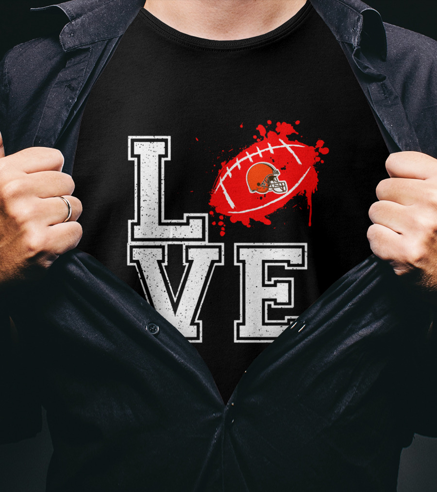 Love Cleveland Browns Football Helmet T-Shirt