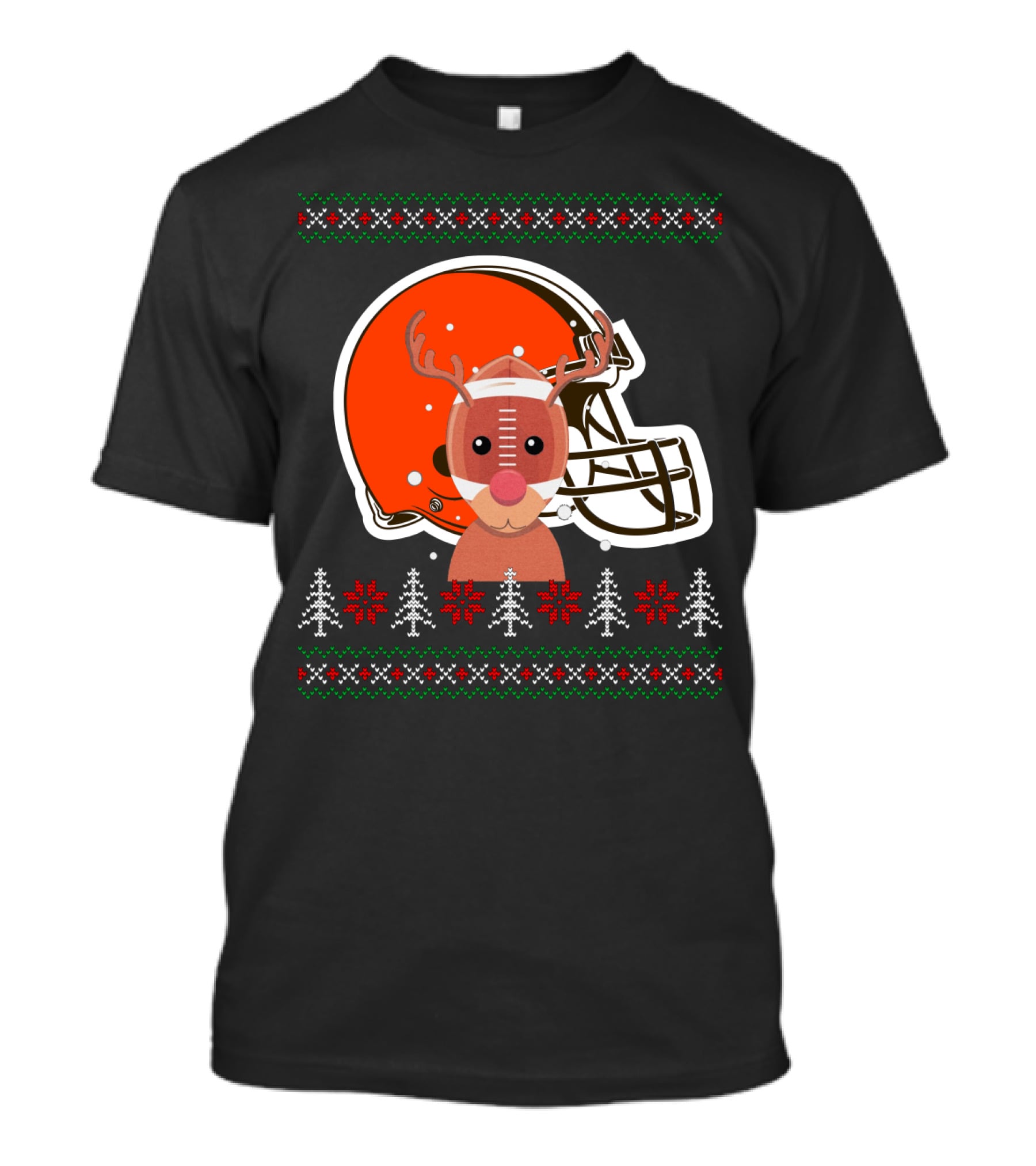 Cleveland Browns Christmas Reindeer Helmet T-Shirt