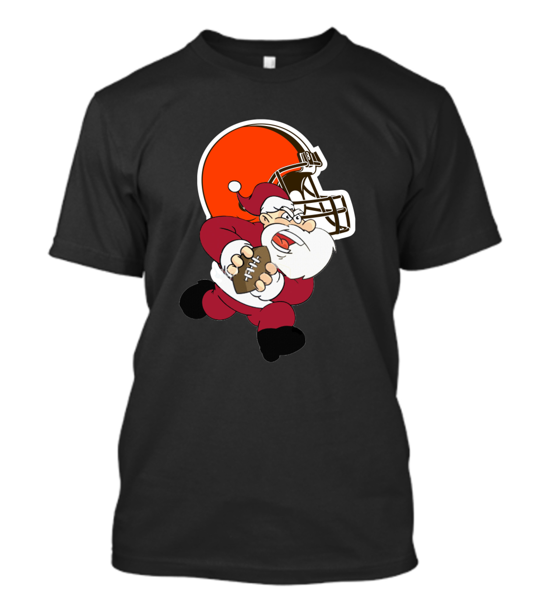 Cleveland Browns Santa Football Helmet T-Shirt