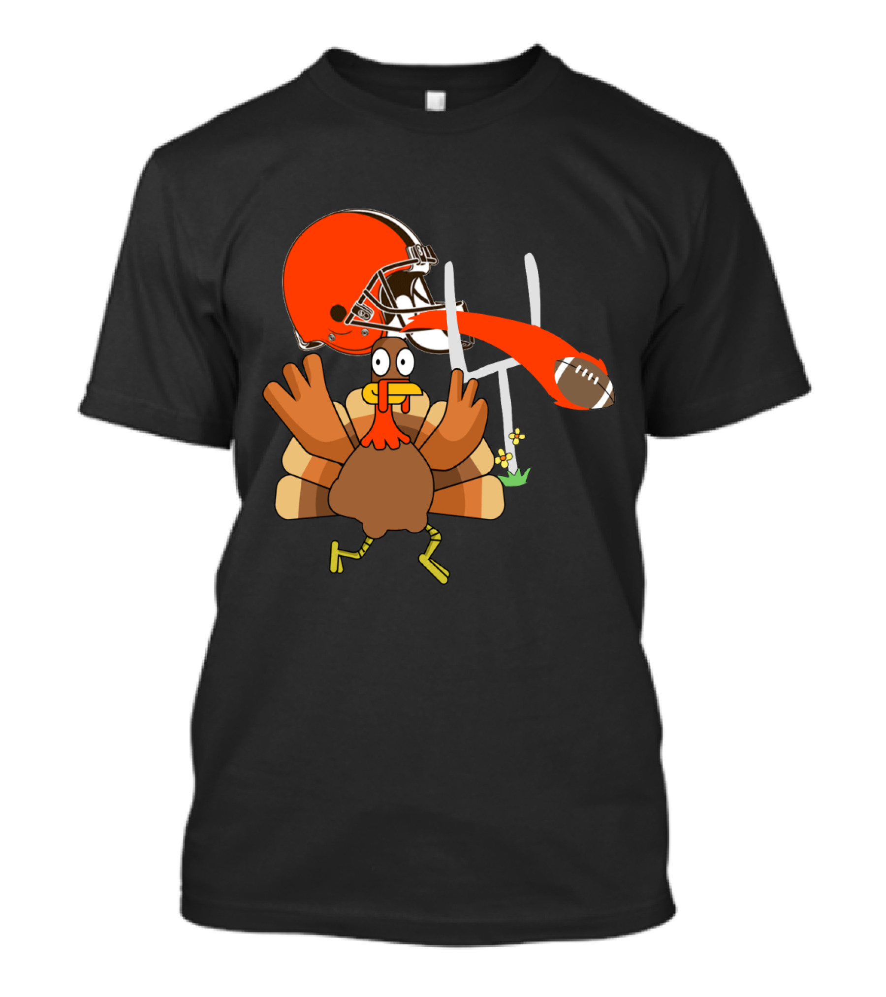 Cleveland Browns Turkey Thanksgiving Football Helmet T-Shirt