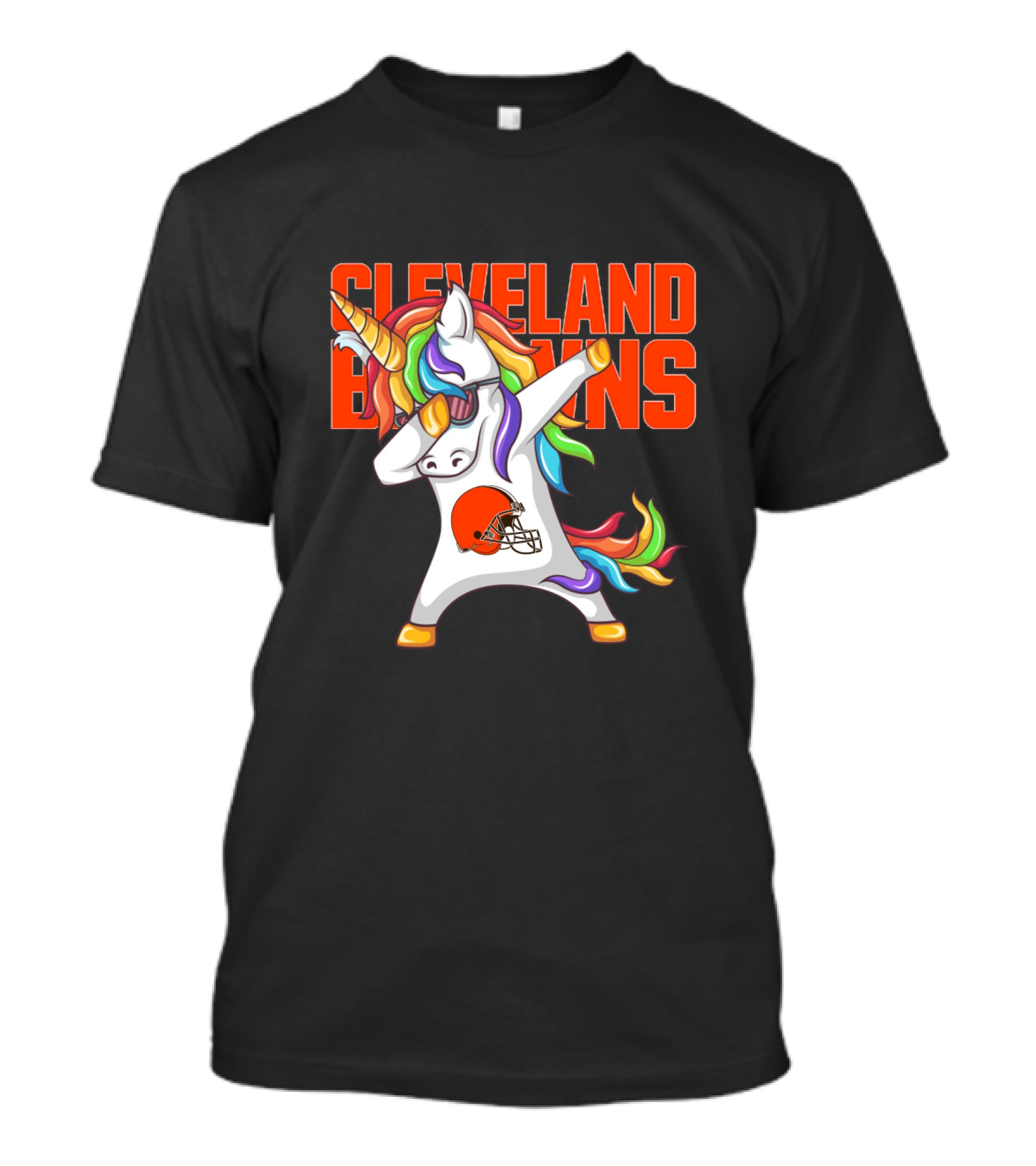 Cleveland Browns Rainbow Unicorn Football Helmet T-Shirt