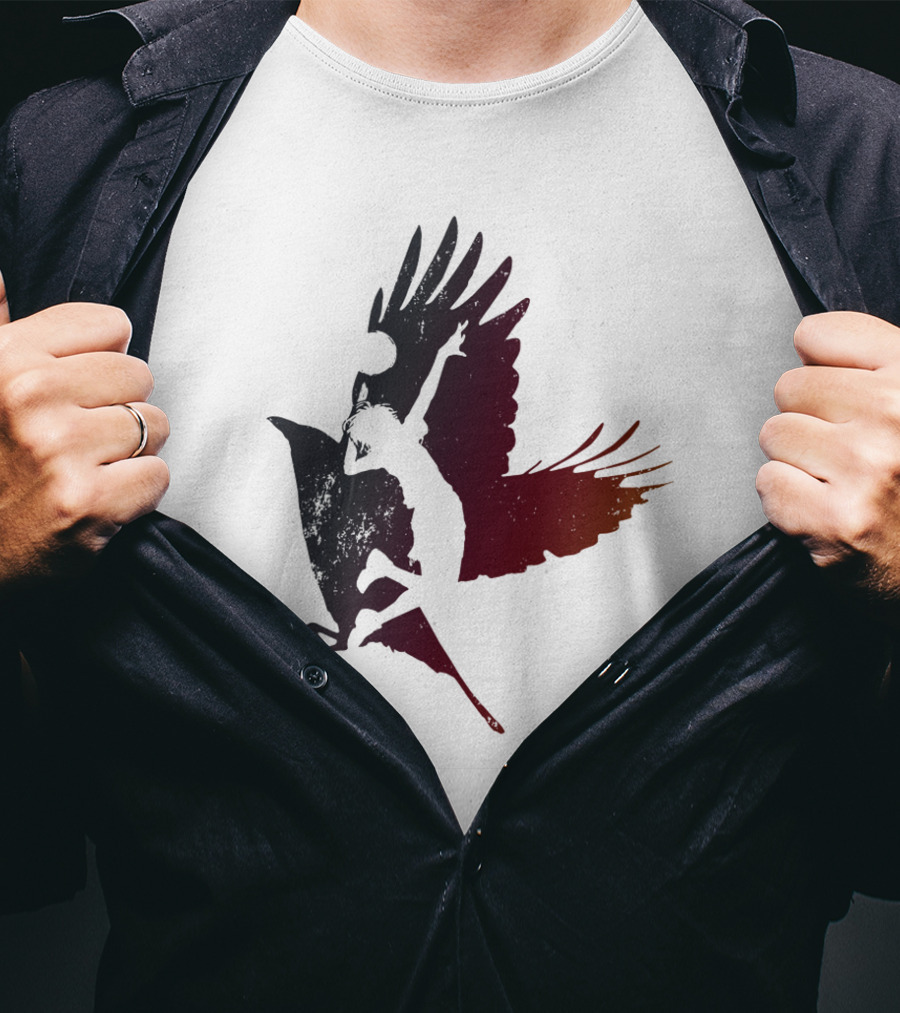 Volleyball Player Silhouette With Bird Wings T-Shirt