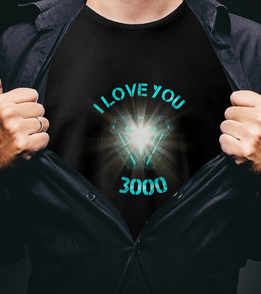Marvel I Love You 3000 Arc Reactor Shining T-Shirt