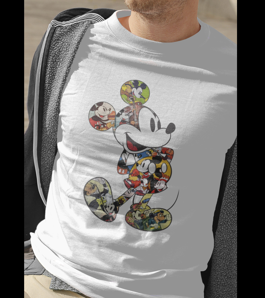 Disney Mickey Mouse Collage Vintage Comic Style T-Shirt