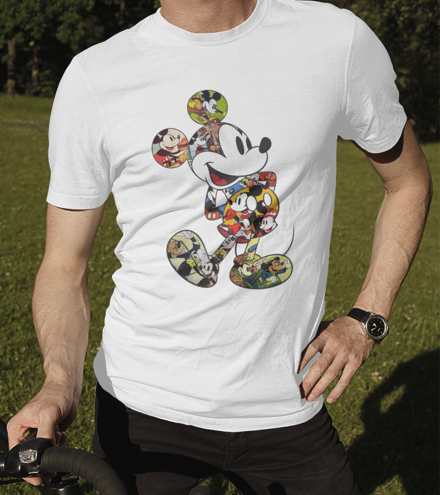 Disney Mickey Mouse Collage Vintage Comic Style T-Shirt