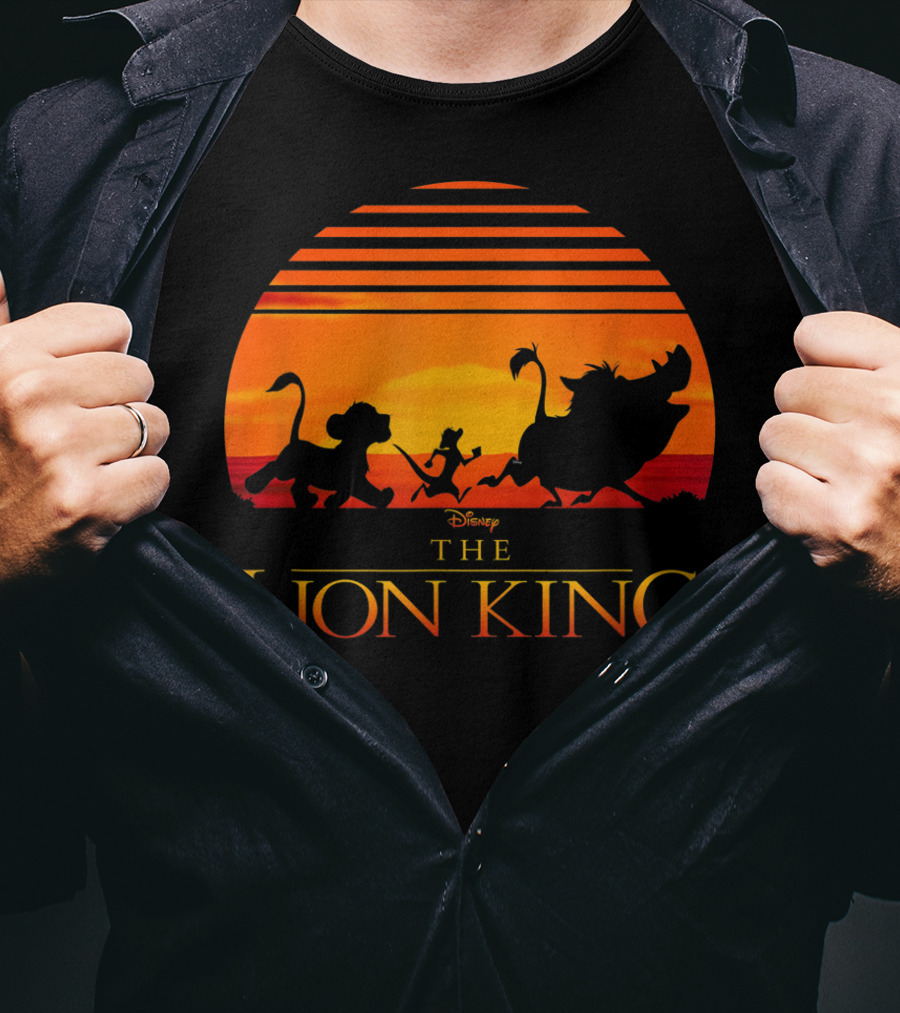 Disney The Lion King Silhouette Sunset Scene T-Shirt