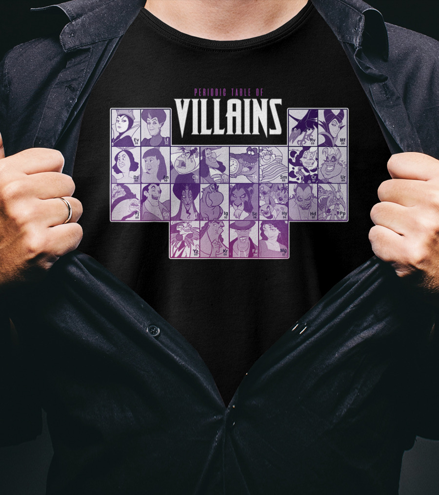 Periodic Table Of Disney Villains T-Shirt
