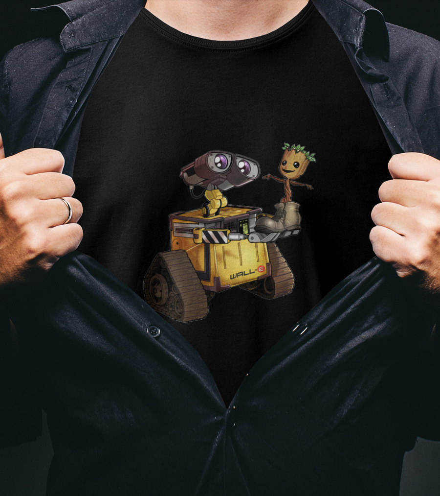 Wall-E And Baby Groot Friendship Adventure T-Shirt